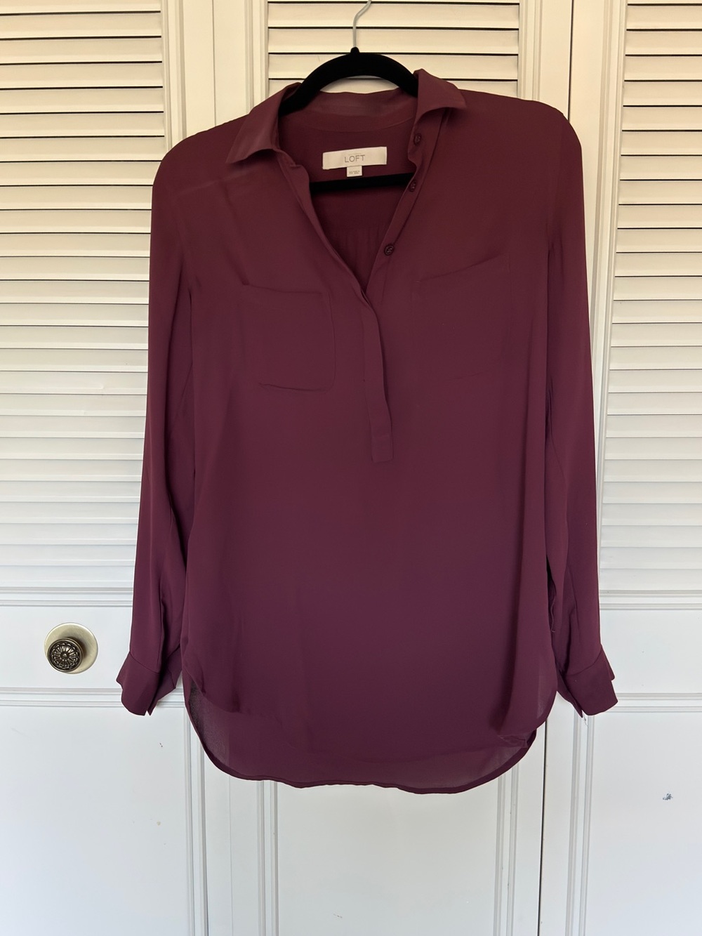 LOFT Plum Pullover Blouse